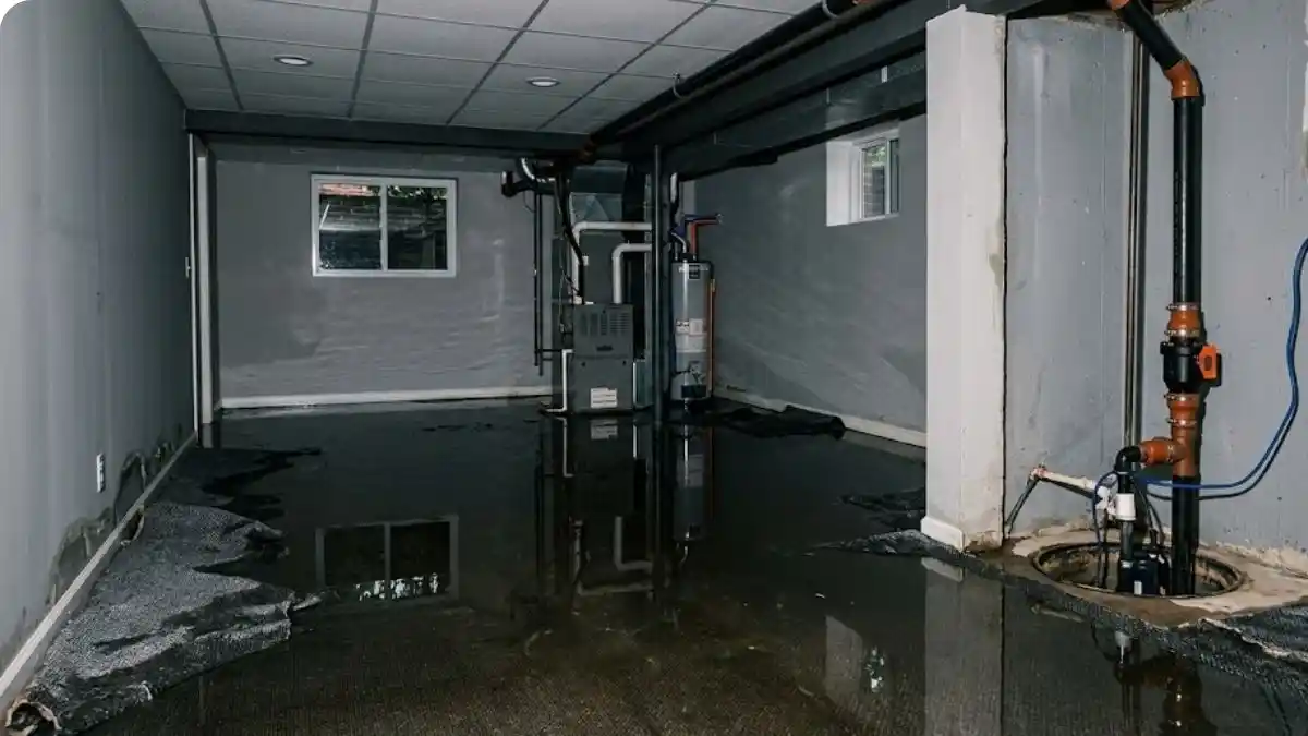 Flooded basement cleanup in Fairfax, VA