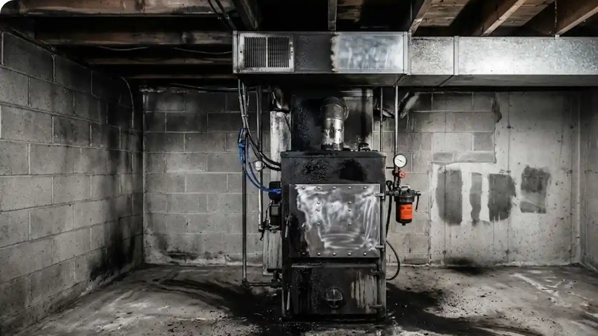 Furnace puffback soot cleanup in Fairfax, VA